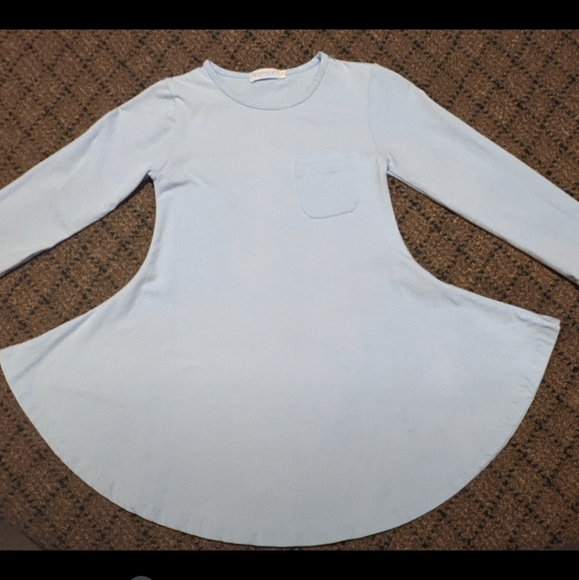Baby blue long sleeved pocket dress sz 7Y - Picture 3 of 3